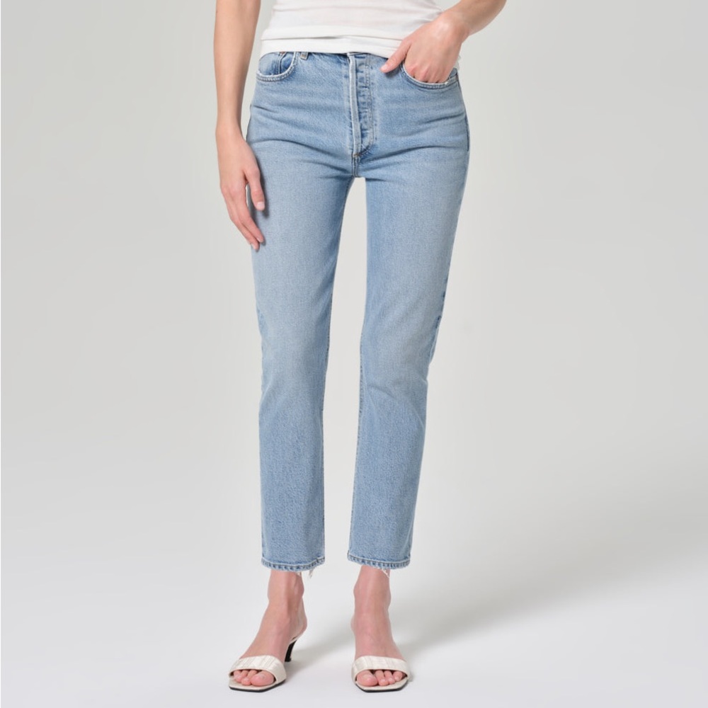 Agolde Riley High Rise Women Jeans - Light Blue